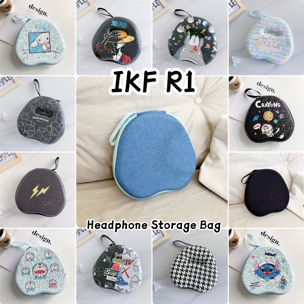 In StockFor IKF R1 เคสหูฟังการ์ตูนชุดหูฟังแบบเรียบง่ายหูฟังกระเป๋าเก็บปลอกกล่อง