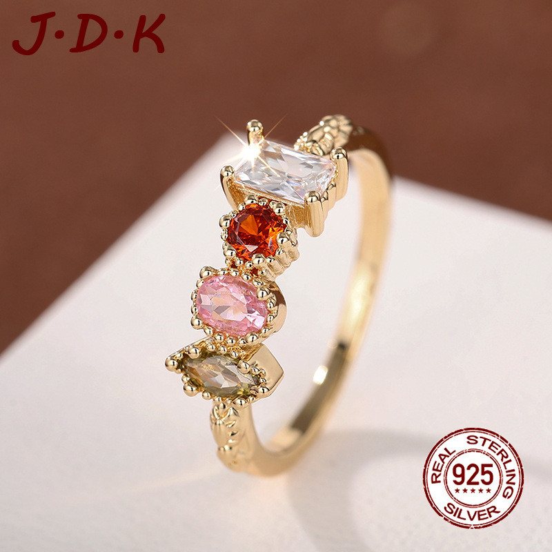 เครื่องประดับแฟชั่นแหวนเพทายทอง JDK 18K