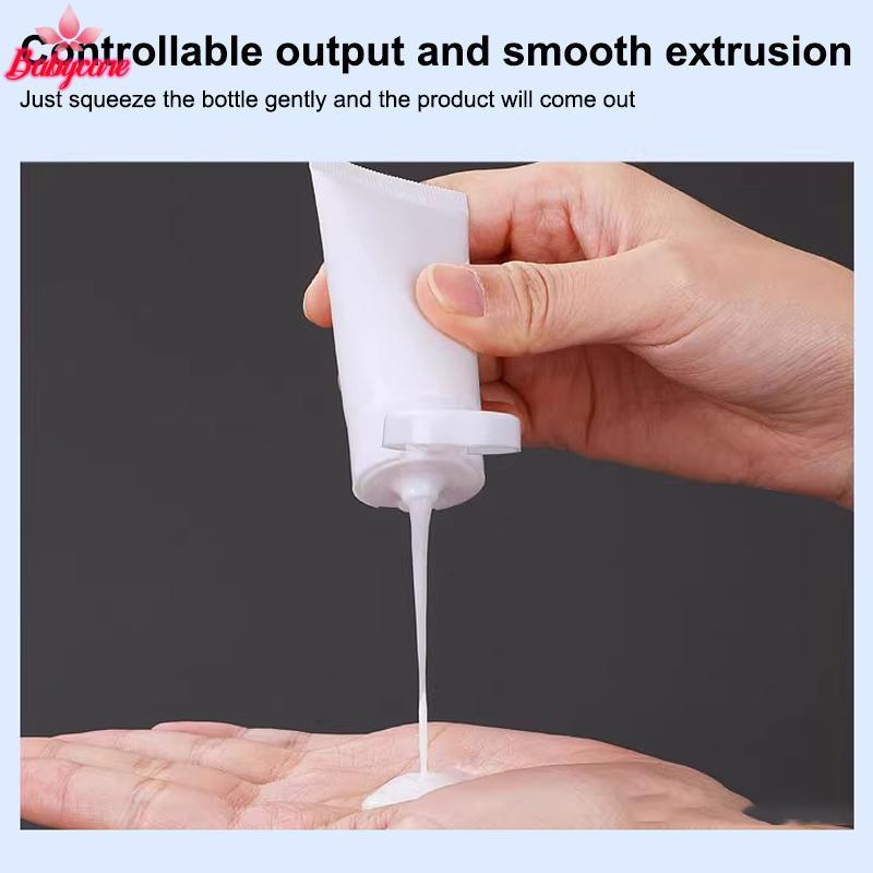 <BYCE-t> 10 ชิ้น 15/20/30/50/100ml สีขาว Flip Top ที่ว่างเปล่ารีฟิลโลชั่นบีบหลอด Leakproof Travel สําหรับครีมทามือ Skincare โลชั่น DIY ราคา ถูกที่สุด ดีลบีเคเค แกลเลอรีภาพที่ 7