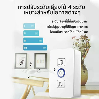⚡รุ่นใหม่2026 กระดิ่งบ้าน กริ่งประตูไร้สาย กริ่งไร้สาย ทนแดดกันน้ำ 180M ริงโทน 61เสียง ปรับเสียงได้