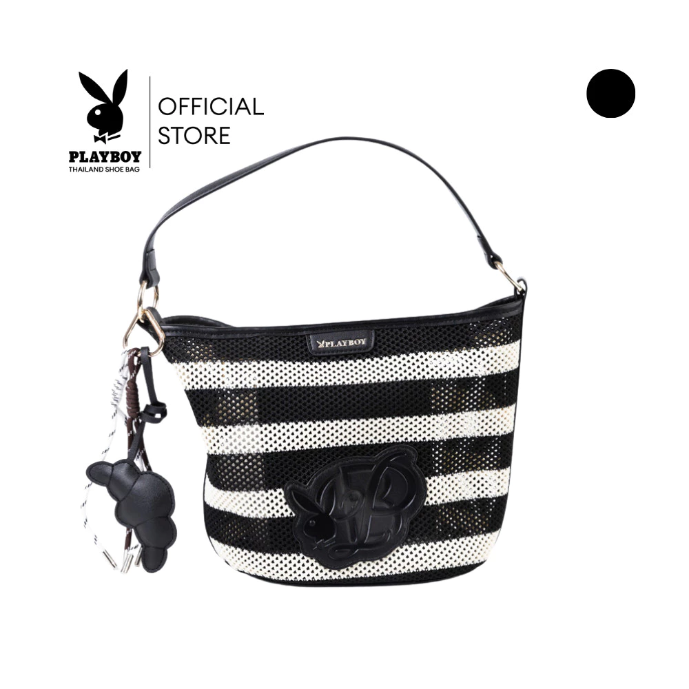 PLAYBOY รุ่น Nana Bucket Bag กระเป๋าสะพายข้างผู้หญิง รหัส ST-BS261PB154-BK ดีไซน์ไหมพรม
