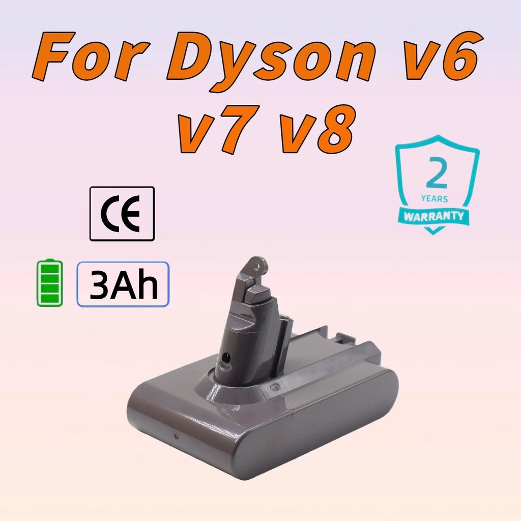 แบตเตอรี่สำหรับ Dyson V6 V8 25.2V 3000mAh รับประกัน 2 ปี