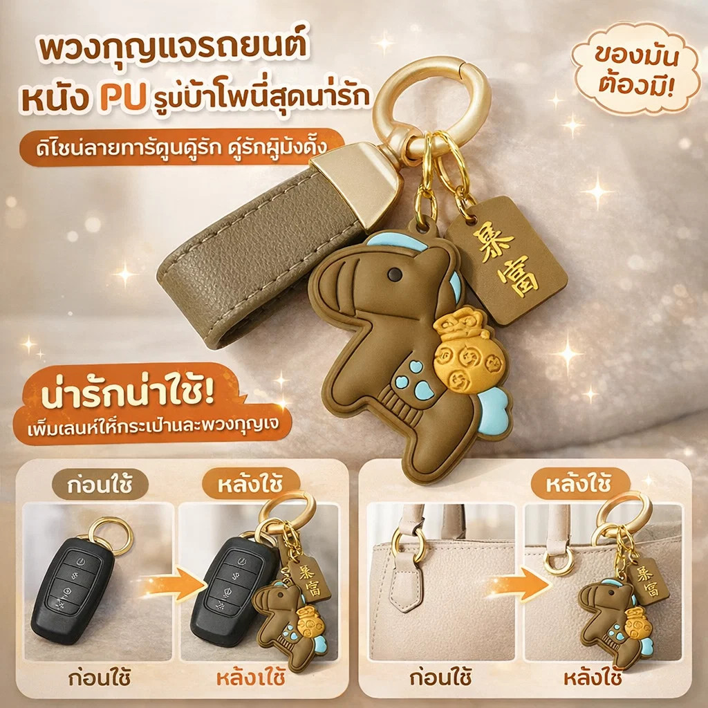 👑ส่งจากไทย🇹🇭👑พวงกุญแจรถยนต์รูปม้าแฟชั่นน่ารัก ห้อยกระเป๋านักเรียน เครื่องรางนำโชค ของขวัญคู่รัก สีสันสดใส พวงกุญแจการ์ตูน จี้กระเป๋า เครื่องรางม้าโชคลาภ ของขวัญแฟชั่น