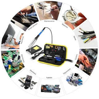 หัวแร้งบัดกรี 15 ชิ้น 60W ปรับอุณหภูมิได้ จอแอลซีดีหัวแร้งไฟฟ้า electric soldering iron ปั๊มเครื่องมือเชื่อม
