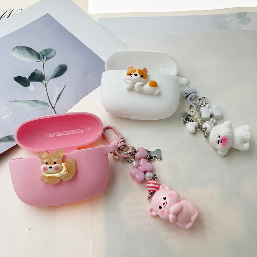 สุนัขน่ารักสําหรับ HUAWEI FreeBuds SE 4 ANC/SE3 SE2 กรณี keychian ซิลิโคนหูฟังสําหรับ Huawei FreeBud