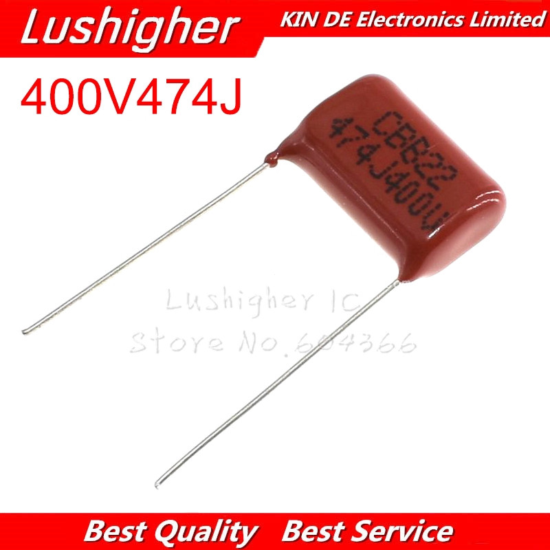10PCS 400V474J CBB 0.47UF Pitch 15 มม.470NF 400V 474 474J CBB ตัวเก็บประจุฟิล์มโพรพิลีน