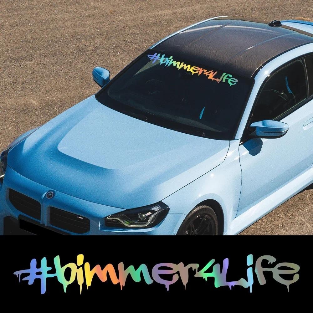 Bimmer สําหรับชีวิตรถกระจกสติกเกอร์สําหรับ BMW 3 4 5 XM ทุกรุ่นด้านหน้าด้านหลังหน้าต่างไวนิลฟิล์มรูป