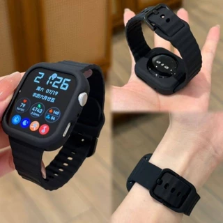 2 in 1 สายรัดซิลิโคนเหลว Soft Shell สําหรับ Huawei Watch Fit4Pro Fit3,สร้อยข้อมือสายรัดข้อมือกีฬาที่ทนทานและเคสป้องกันสําหรับ Fit4