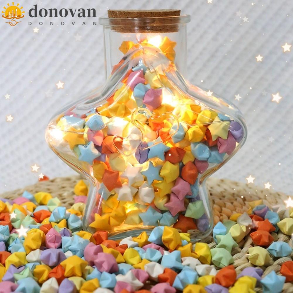 DODONVAN DIY Stars Wishing Bottle, Glass Bottle Paper Star Origami Stars Paper Strips, ตกแต่ง DIY ที
