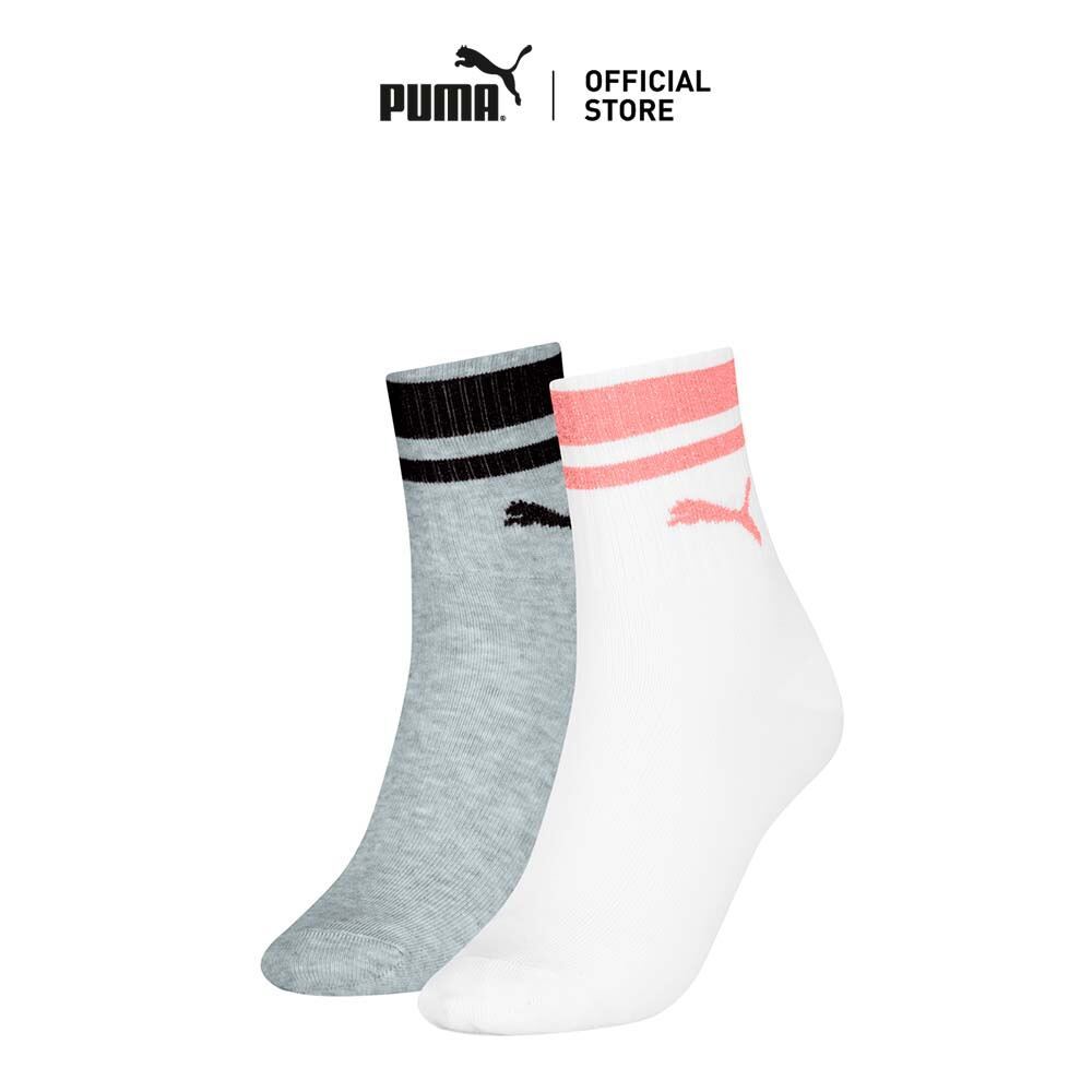 PUMA جوارب Quarter للجنسين (زوجان) — أبيض