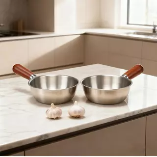 ซื้อ 1 แถม 1 หม้อต้มนมหม้อบะหมี่กึ่งสำเร็จรูปสแตนเลสสตีลน้ำหนักเบาหม้อใบเล็กดูดีหม้อขนมกระทะขนาดเล็ก 17cm