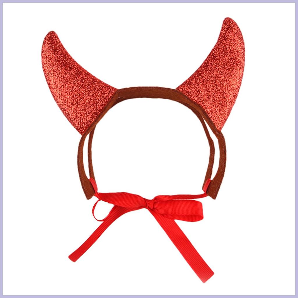 Cat Devil Horns Felt ฮาโลวีน Devil Horns งานรื่นเริงหมวกสุนัขพร้อมสายรัดน่ารัก Party Favors สําหรับฉ