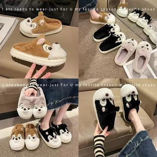 SY SHOP899รองเท้าใส่ในบ้าน รองเท้ากำมะหยี่ สลิปเปอร์ (ลาย/กระรอก) NO.T821 แนะนำเพิ่ม2ไซส์