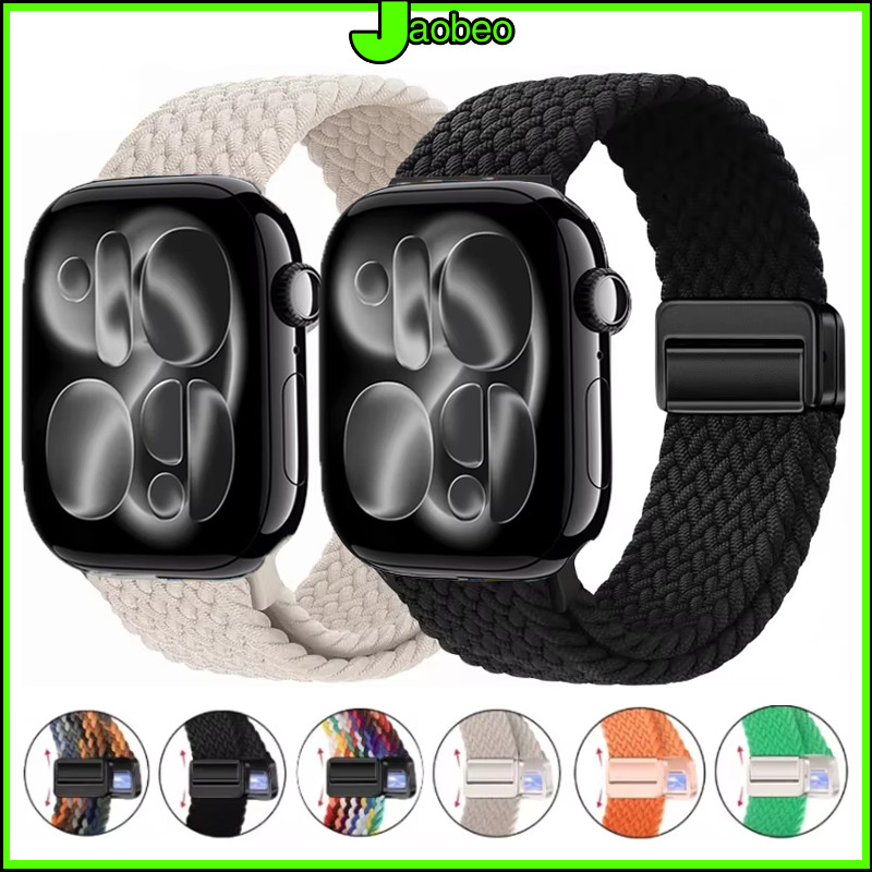 สาย สายนาลอนแบบสปอร์ตแม่เหล็ก for IWatch Apple Watch Ultra 3 2 49mm Series 11 10 9 8 7 6 5 4 SE 3 46มม. 45มม. 42มม.41 40