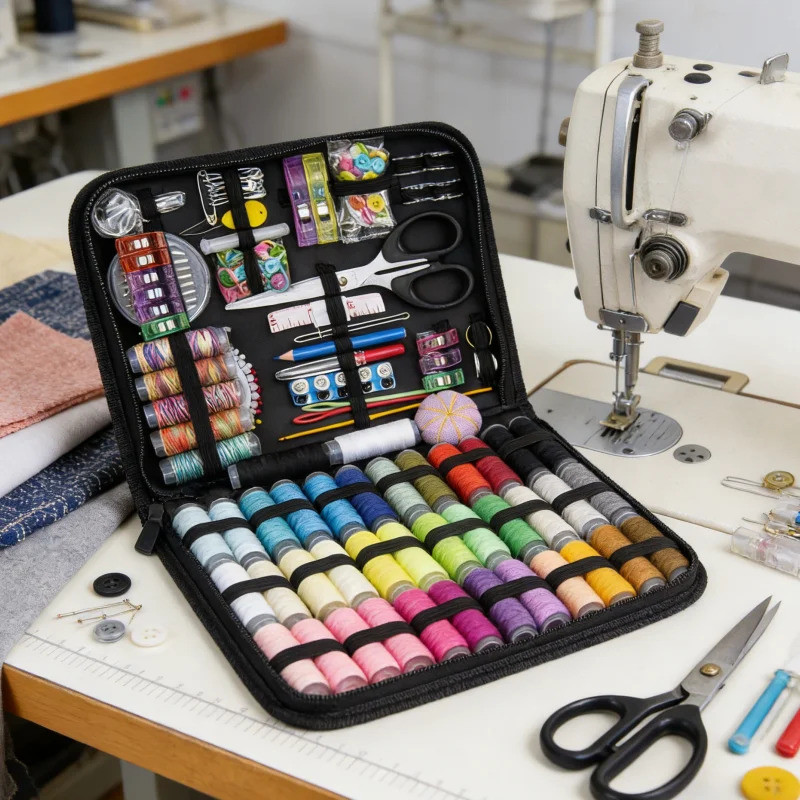 Large capacity portable sewing kit, sewing tool combination set, household multi-color sewing tool s