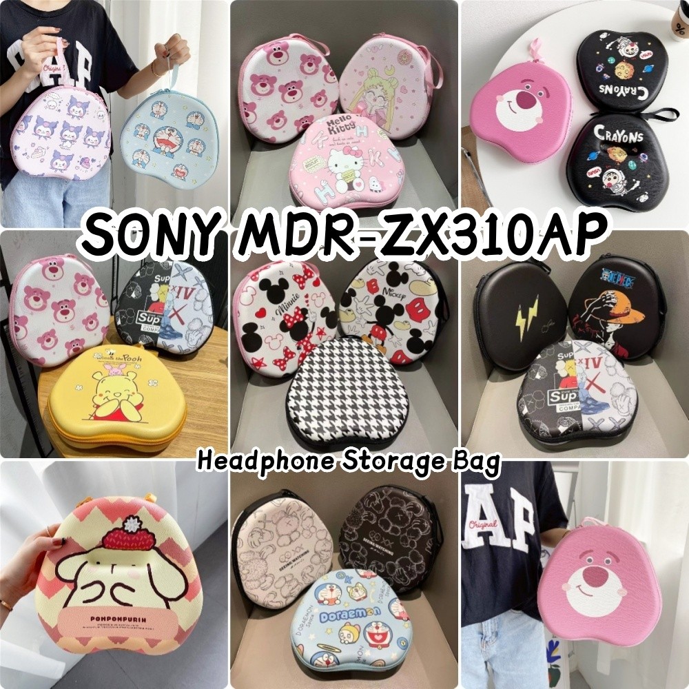 สต็อกพร้อม! สําหรับ SONY MDR-ZX310AP หูฟัง Cool รูปแบบการ์ตูนชุดหูฟังกระเป๋าเก็บ EVA แผ่นรองหูฟังกล่