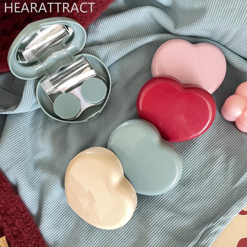 HEARATTRACT กล่องคอนแทคเลนส์ ดีไซน์หัวใจขนาดจิ๋ว พร้อมกระจก I9W7