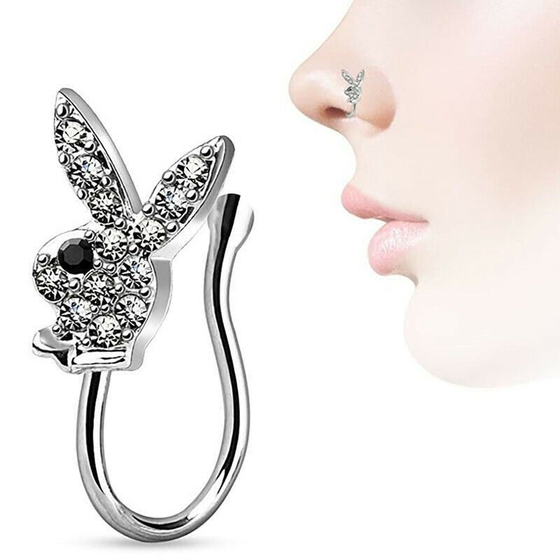 Hot Sale#3Colorful Hollow Design U Rabbit Nose Ring Nose Stud Nasal splint Body Piercing Jewelry5ya 