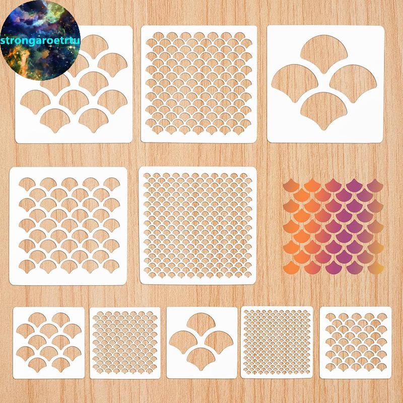 Strongaroetrtu ปลา Scale Stencil Face ภาพวาด Stencils Stencils สําหรับภาพวาดแต่งหน้า Stencils TH