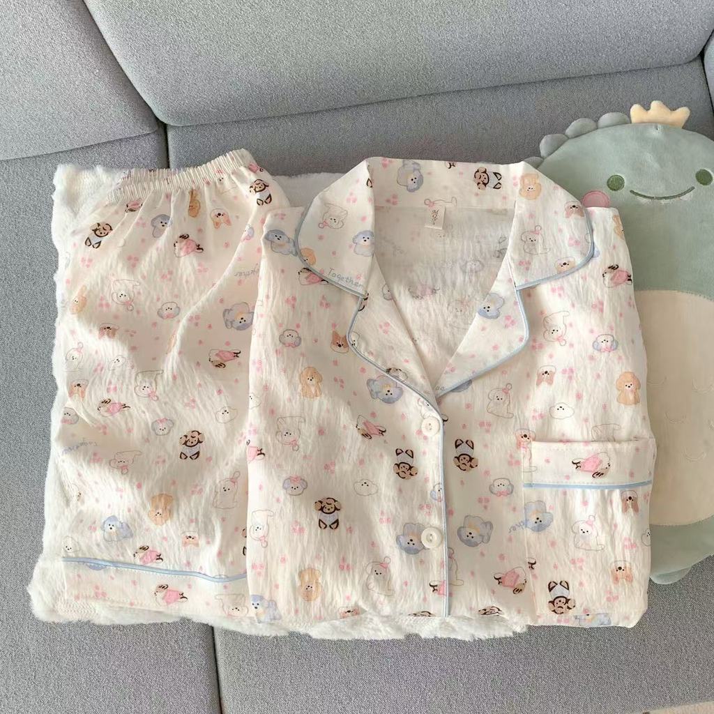 Cloud Cotton Gauze Pyjamas กางเกงวีคเอนด์ลายคลาวด์คอตตอน คอตตอนแก๊ซลายคลาวด์ ใส่ได้ทั้งในบ้านและนอกบ