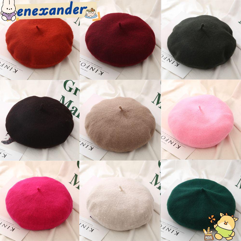 ENEXANDERฤดูใบไม้ร่วงBeretหมวกผู้หญิงสาวหมวกฤดูหนาวที่อบอุ่นFelt Berets