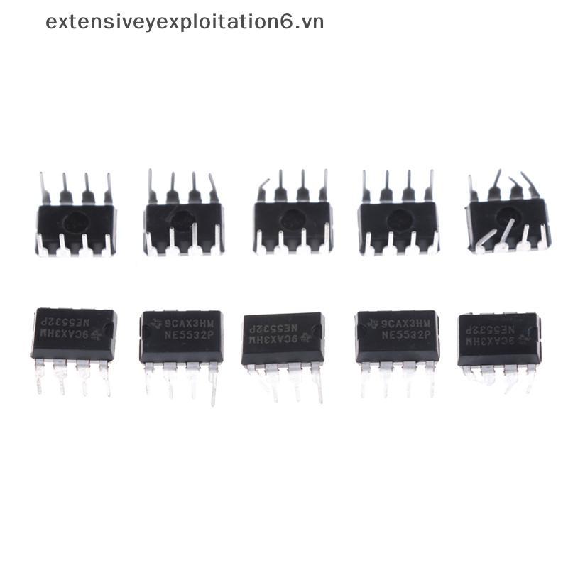 ขยาย 10 ชิ้น NE5532P NE5532 DIP-8 Dual Low Noise Op-Amp TI IC .