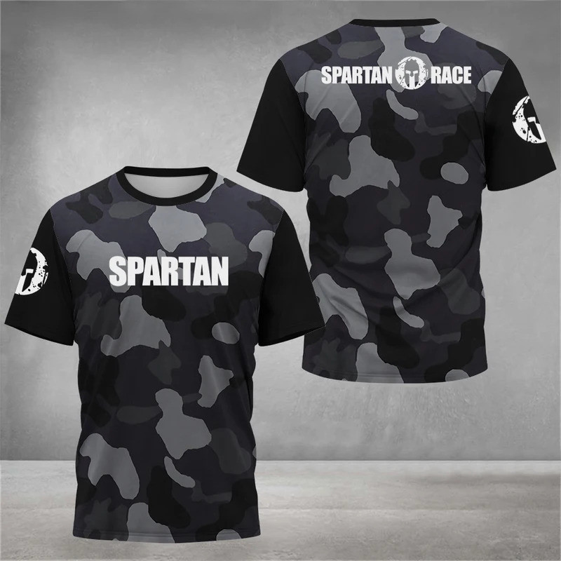 2025 ใหม่ Spartan Graphic 3D พิมพ์เสื้อยืดผู้ชาย GYM Fitness การบีบอัดแขนสั้นเสื้อยืด Breathable O-ค