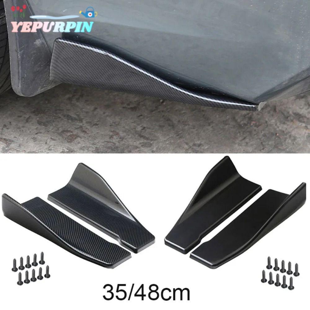 Yepurpin รถด้านข้างกระโปรงกันชนบาร์,Diffuser Carbon fibreรถกันชนสปอยเลอร์ด้านหลังLip,อุปกรณ์เสริมรถยนต์สปอยเลอร์แยกส่วนขยายABSรถมุมกันชนGuardรถ