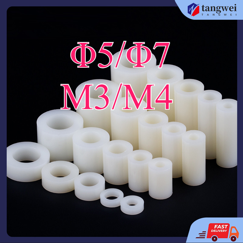 คอลัมน์แยก ABS สีขาว, คอลัมน์แยกฉนวน, คอลัมน์แผ่นพลาสติก 3mm4mm ผ่านคอลัมน์ปลอกไนลอน [dgtw]