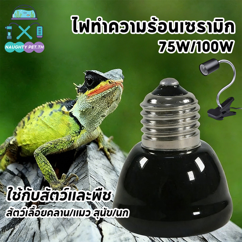 NEW หลอดไฟสัตว์เลื้อยคลาน 50w/75w แสงที่ปรับได้ เต่าหลอดไฟให้ความร้อน หลอดไฟให้ความร้อน สำหรับเต่า