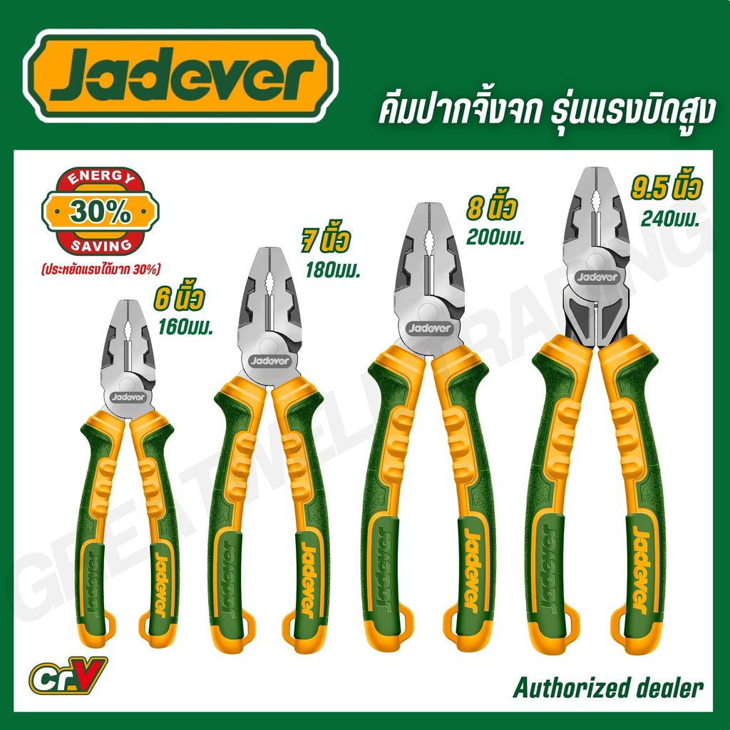 JADEVER คีมปากจิ้งจกรุ่นแรงบิดสูง 6