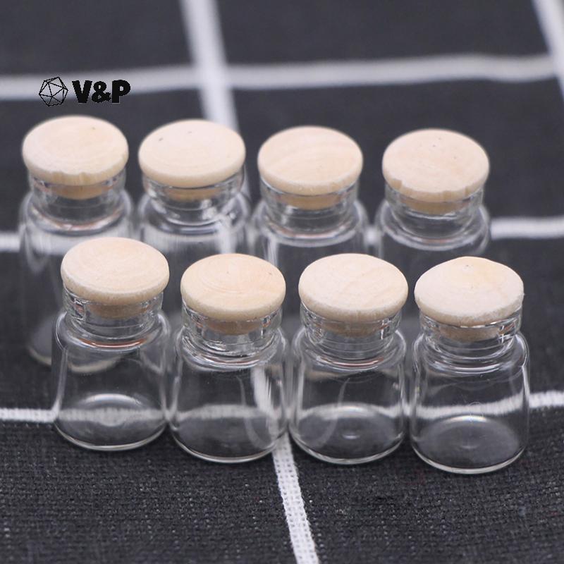 V&P 4 ชิ้น/เซ็ตบ้านตุ๊กตา Mini Candy Jar ห้องครัวอาหารเล่นฉากโปร่งใส Jar