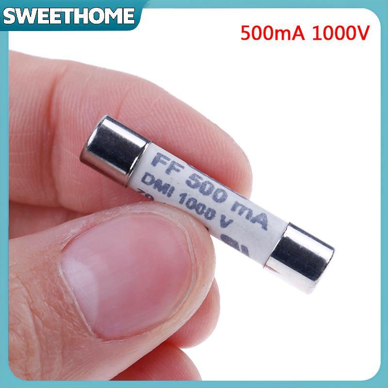 SWEETHOME 1 PC FF 0.5A 500mA 1000V dmi ฟิวส์สําหรับมัลติมิเตอร์ F15B F17B F18B 6.3x32 มม.