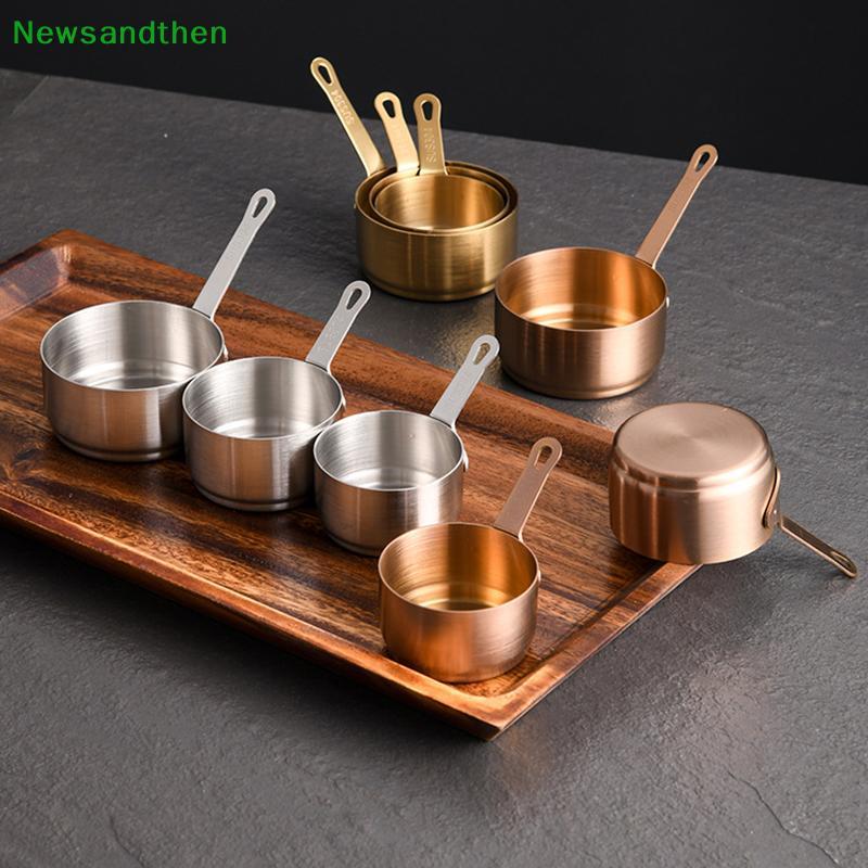 Newsandten 304 สแตนเลสซอสถ้วย Staable พร้อมที่จับมินิซอสกระทะสําหรับปาร์ตี้จัดเลี้ยงปิกนิกจุ่มซอสปรุ