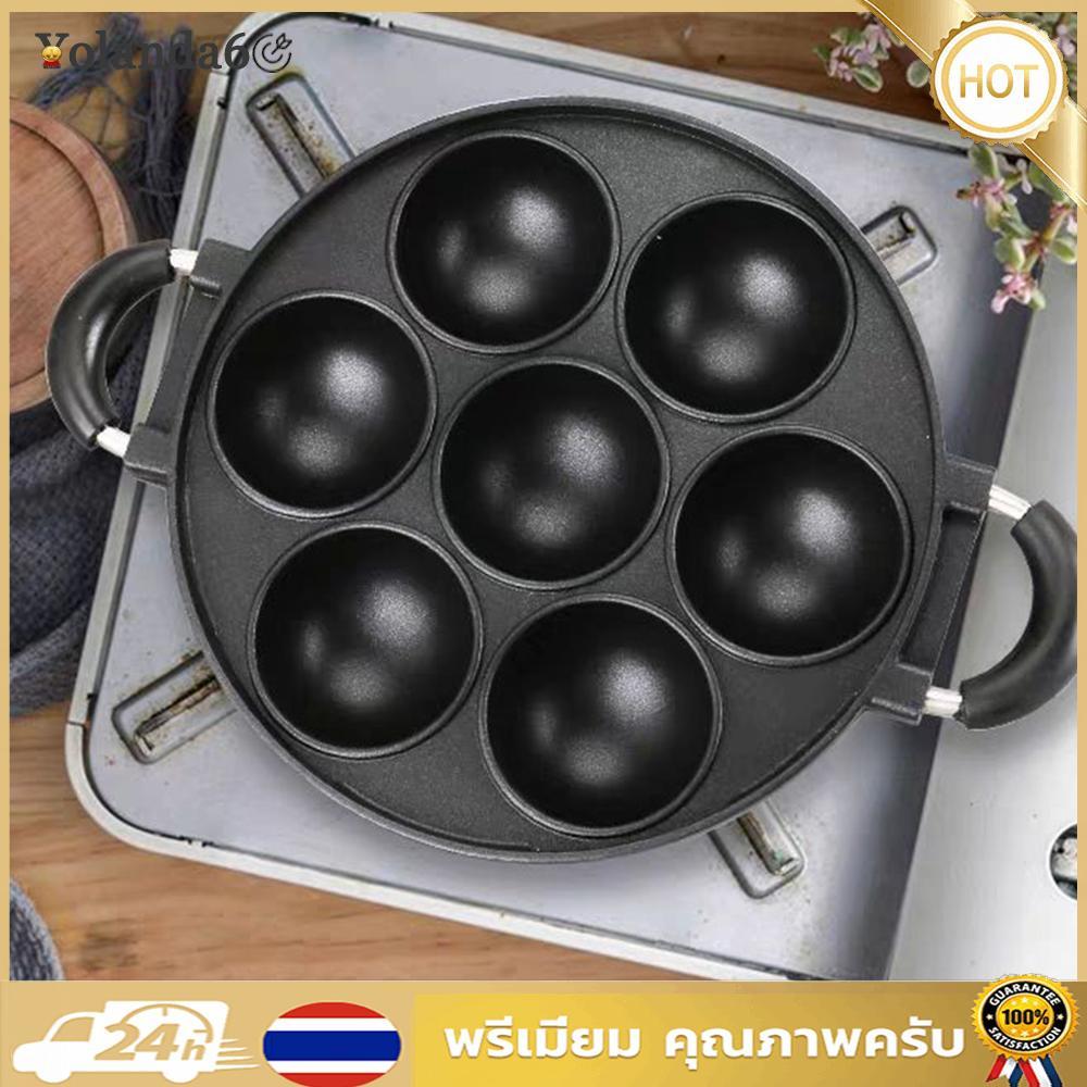 จัดส่งรวดเร็วกระทะทาโกะยากิพร้อมด้ามจับเครื่องทําลูกบอลปลาหมึกยักษ์แบบไม่ติดสําหรับทําอาหารอบ