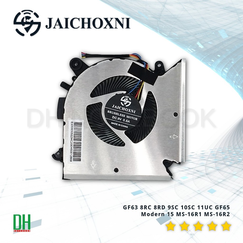 พัดลม CPU OEM สำหรับ GF63 8RC 8RD 9SC 10SC 11UC GF65 Modern 15 MS-16R1 MS-16R2 5V 0.5A 4 PIN