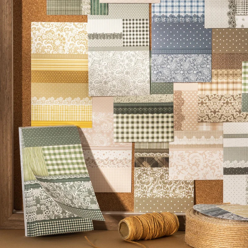 Journal GO 30pcs Elegant Lace สติกเกอร์วัสดุดอกไม้สมุดภาพพื้นหลังกระดาษ DIY ตกแต่ง Collage Junk Jour