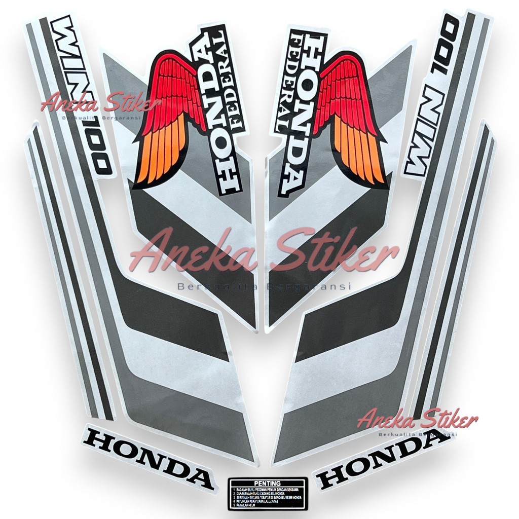 สติ๊กเกอร์ Striping สําหรับ Win 100 Win100 Federal Silver Custom Fullset