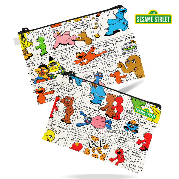 (Tech Inspire) : SST4-กระเป๋าอเนกประสงค์ A4 : Sesame Street Comic A4 Multipurpose Zipper Bag (A4-PDB
