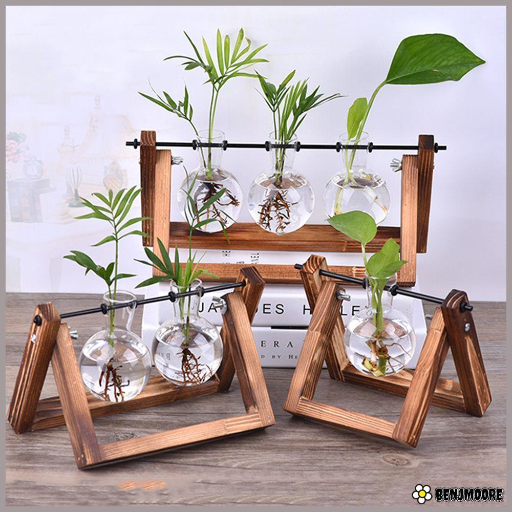 BENJMOORE Hydroponic แจกันพืช Vintage Terrarium โต๊ะชาวไร่กระถางดอกไม้