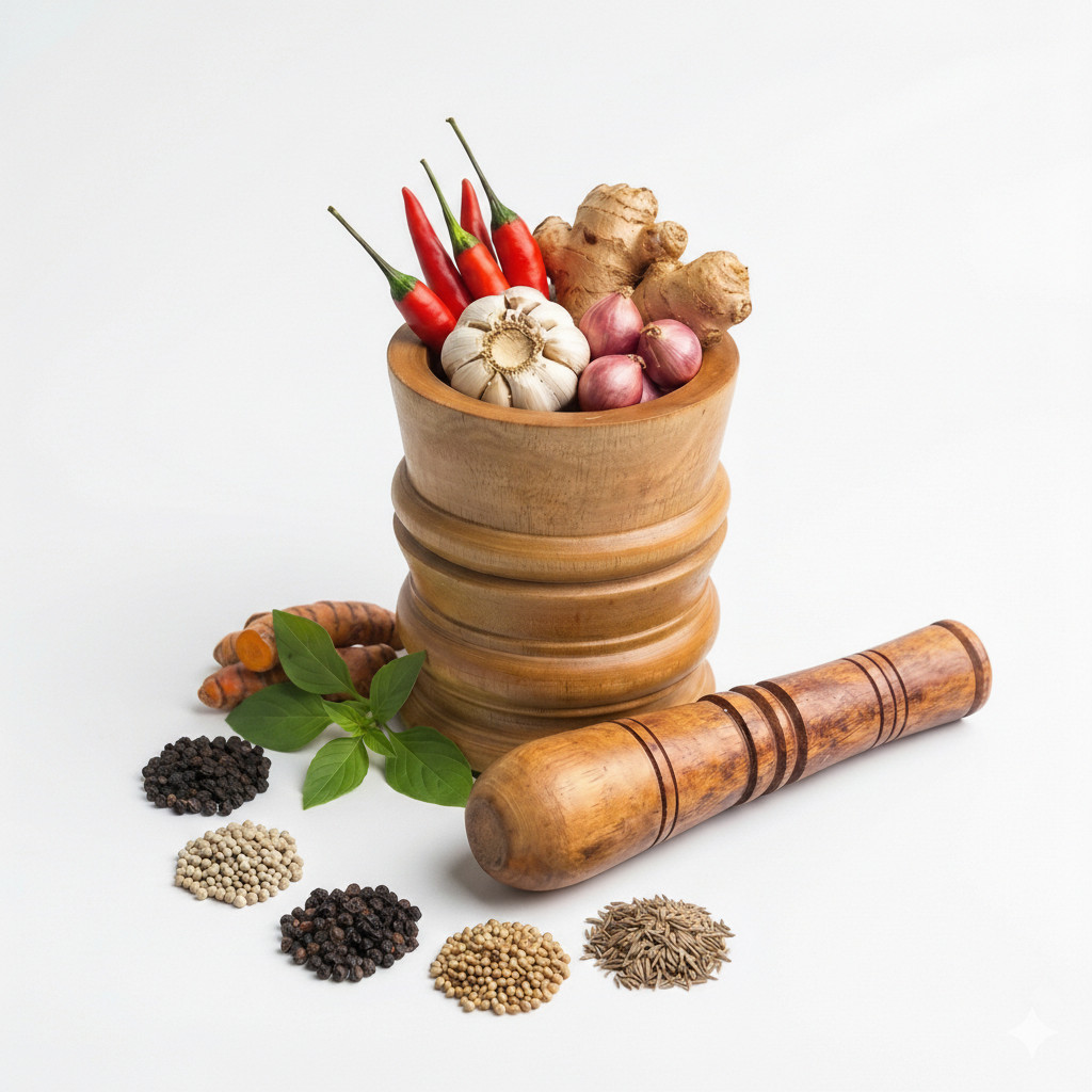 WOODEN MORTAR / TRADITIONAL WOODEN MORTAR / WOODEN MORTAR / เครื่องมือจับขนาดเล็ก