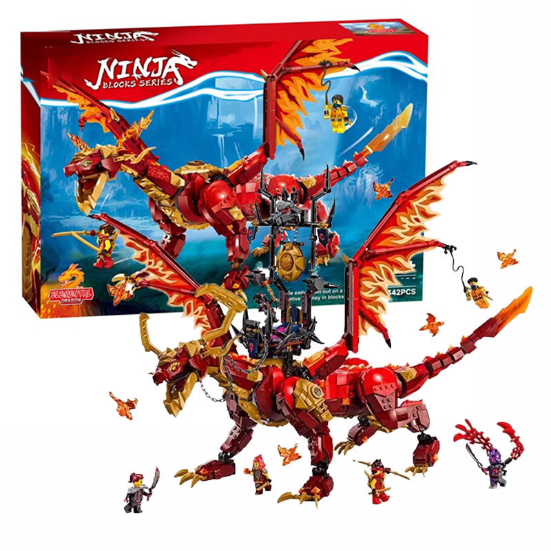 เข้ากันได้กับ Lego 71822 Phantom Ninja Series Mighty Dragon ประกอบของเล่นบล็อกตัวต่อ