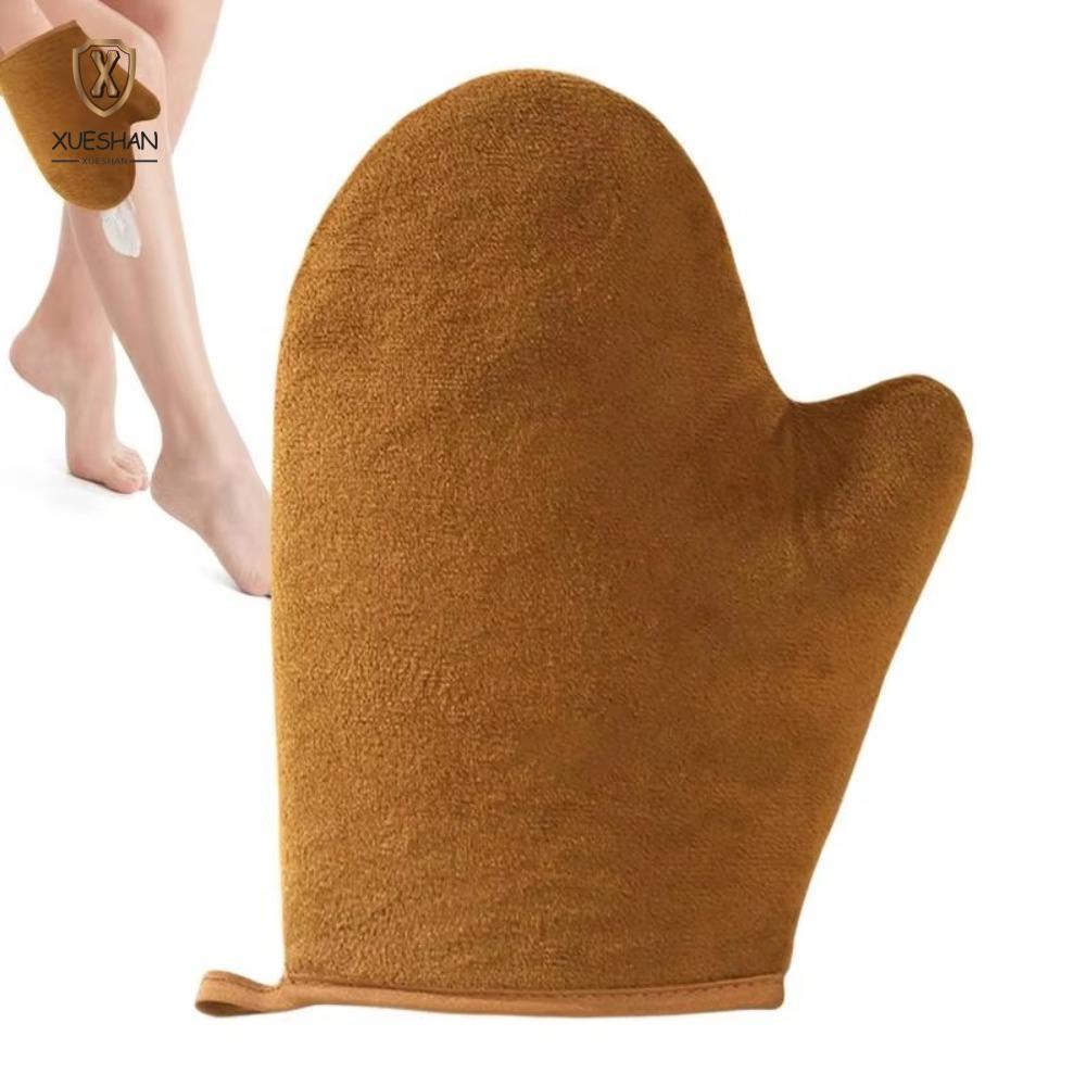 XUESHAN Body Lotion ถุงมือ, แต่งหน้า Applicator 3-In-1 Self-Tning Mitt, ของขวัญอาบน้ําทําความสะอาดเครื่องมือนํากลับมาใช้ใหม่สองด้านป้องกันมือเหนียว Applicator