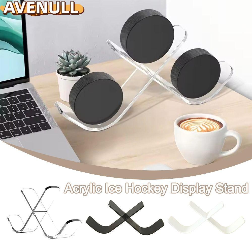 AVENULL Ice Hockey Puck ขาตั้งจอแสดงผล,โปร่งใส Triple Hockey Puck Display, อะคริลิคกีฬาตกแต่ง Deskto
