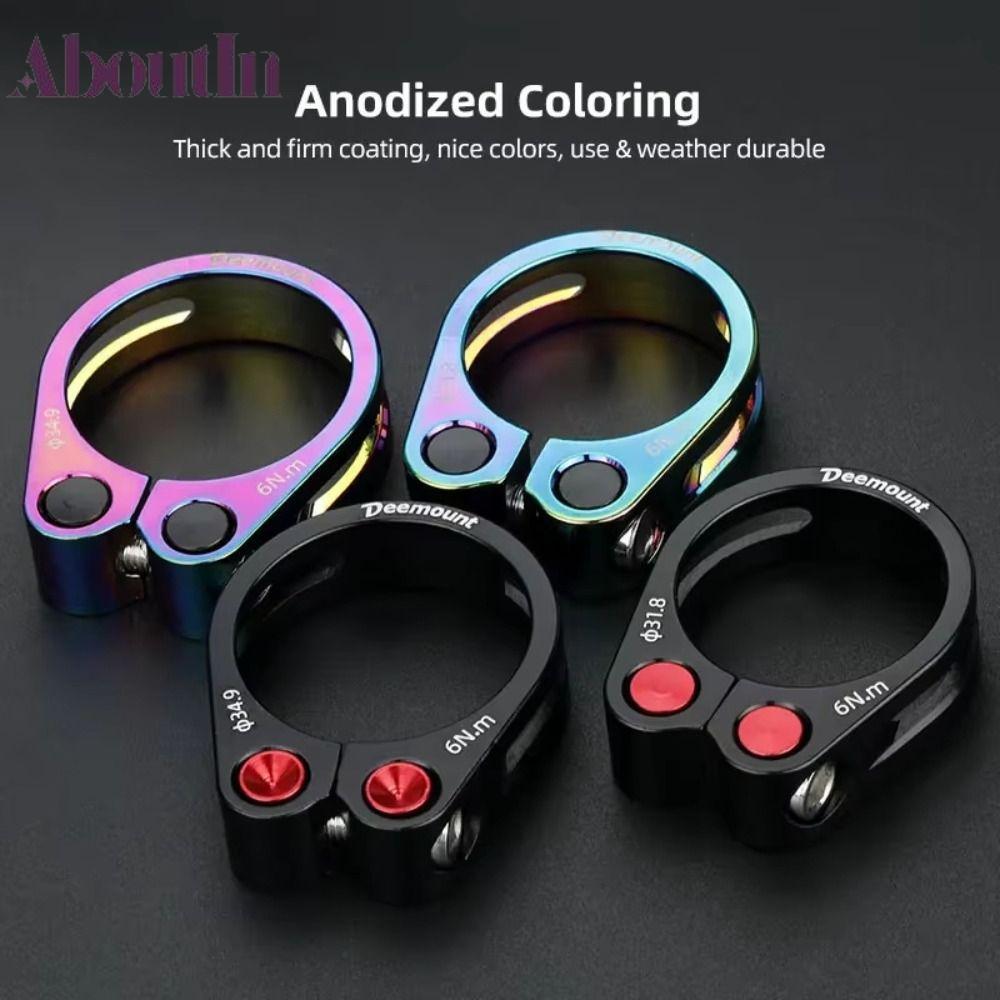 ABOUTIN จักรยาน Seatpost Clamp, สีดําอลูมิเนียมหลากสีจักรยาน Seat Clamp, 31.8/34.9 มม.จักรยาน Seat C