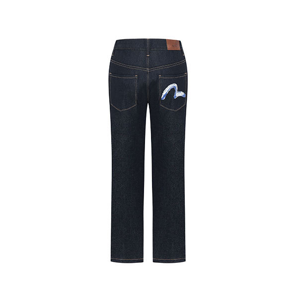 [EVISU] กางเกงเดนิม กางเกงยีนส์ Pocket Painting Low Denim Pants Jeans - Indigo (EV3MDP901_ID)