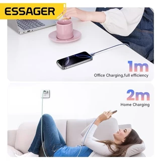 ESSAGER สายชาร์จเร็ว Type C To USB C to USB C to L 29W/60W/100W สำหรับโทรศัพท์ USB2.0 480Mbps A13