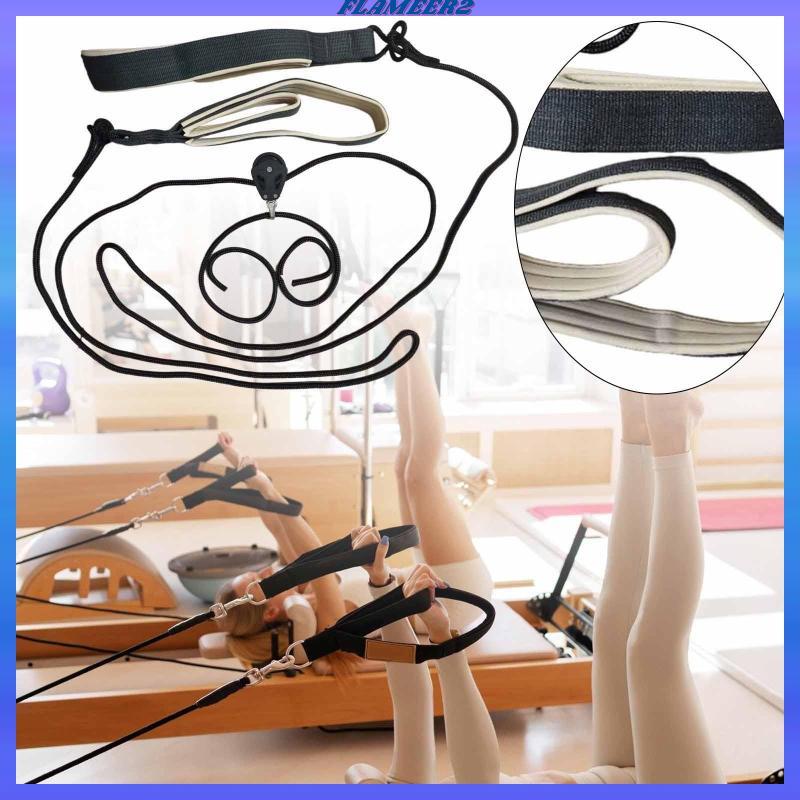 [Flameer2] Pilates Reformer Rope Nylon Double Loop Straps Gym Pilates Accessory Kit for Home Strengt