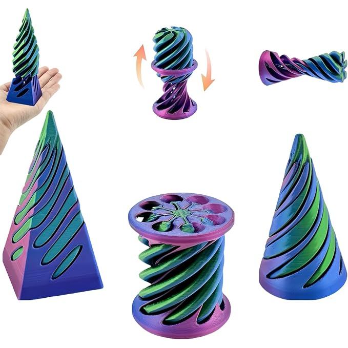 3 แพ็ค Impossible Cone, Spiral Cone Fidget ของเล่น, Imposible Cones pastal Pyramid Pyramid สําหรับผ่