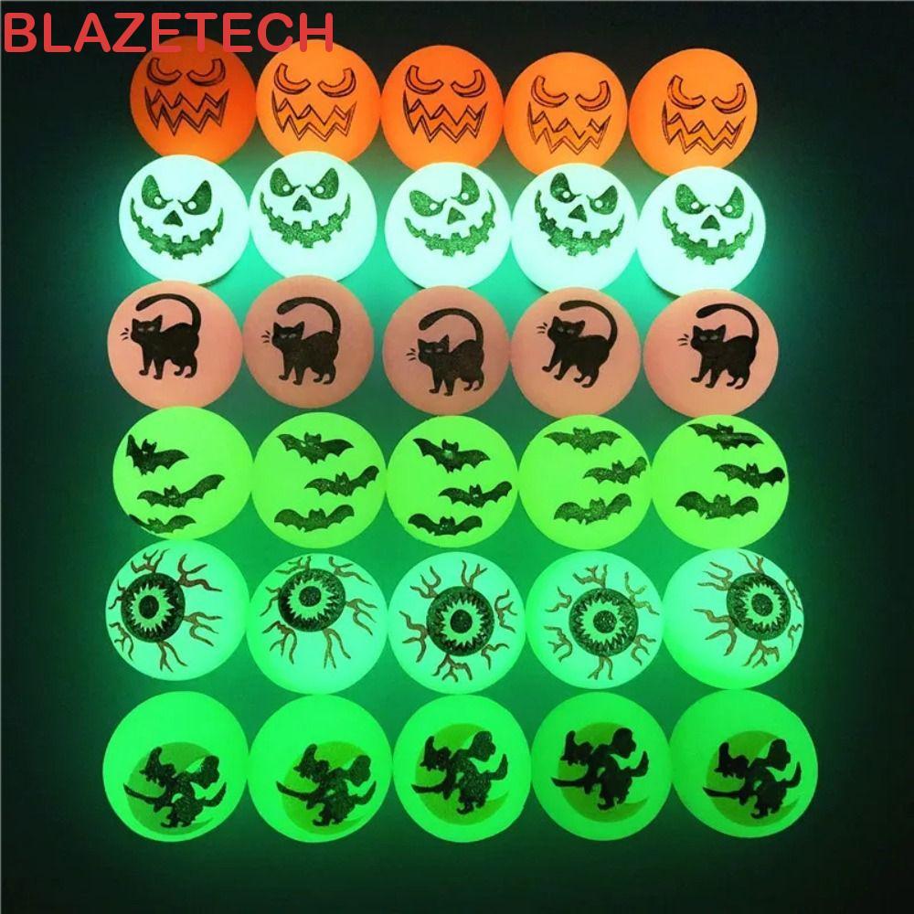 BLAZETECH 10 ชิ้น/เซ็ตฮาโลวีน Bouncy Balls, ยืด Eyeballs น่ากลัว Bouncy Eyeball, คอสเพลย์ Prop 32 มม
